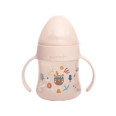 Suavinex – Feeding bottle with handles and soft spout (6m+)