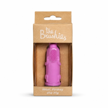 The Brushies Pinkey the Pig – Furçë Silikoni për Gisht për Fëmijë
