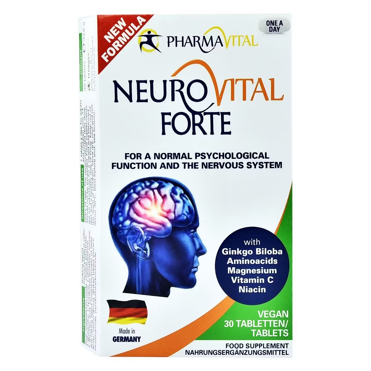 NeuroVital Forte – Suplement për Funksionin Normal Psikologjik dhe Sistemin Nervor, 30 Tableta