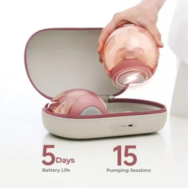 Momcozy Air 1 – Pompë Gjiri Wearable Dyshe me Kuti Karikimi Wireless – foto 2