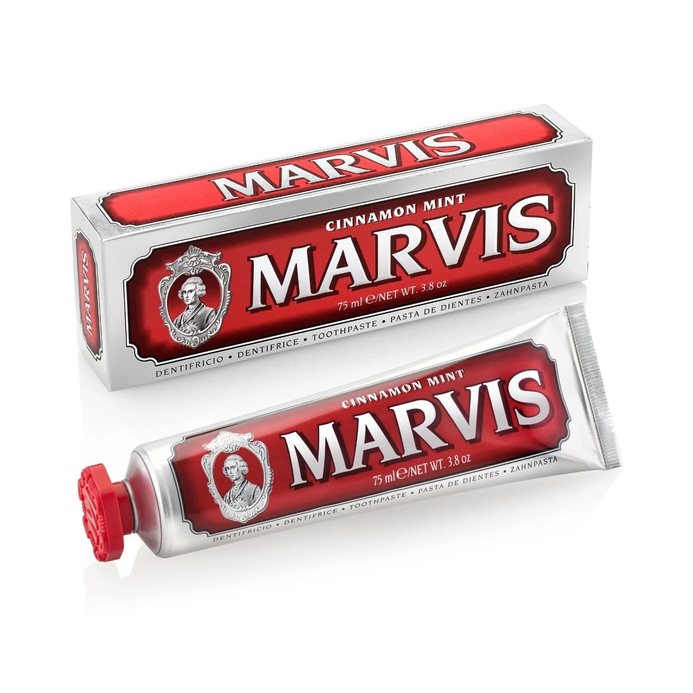 Marvis Cinnamon Mint 75 ml – Pastë Dhëmbësh me Kanellë dhe Mente
