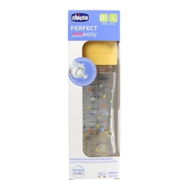 Chicco Perfect Easy – Biberon Qelqi me Rrjedhje të Ngadaltë, 0+ Muaj